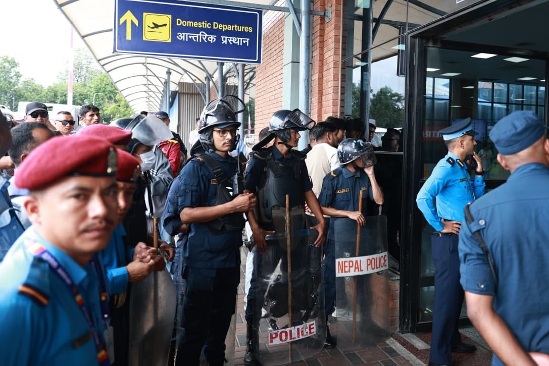 Police Stop Durga Prasai Program at Airport Terminal