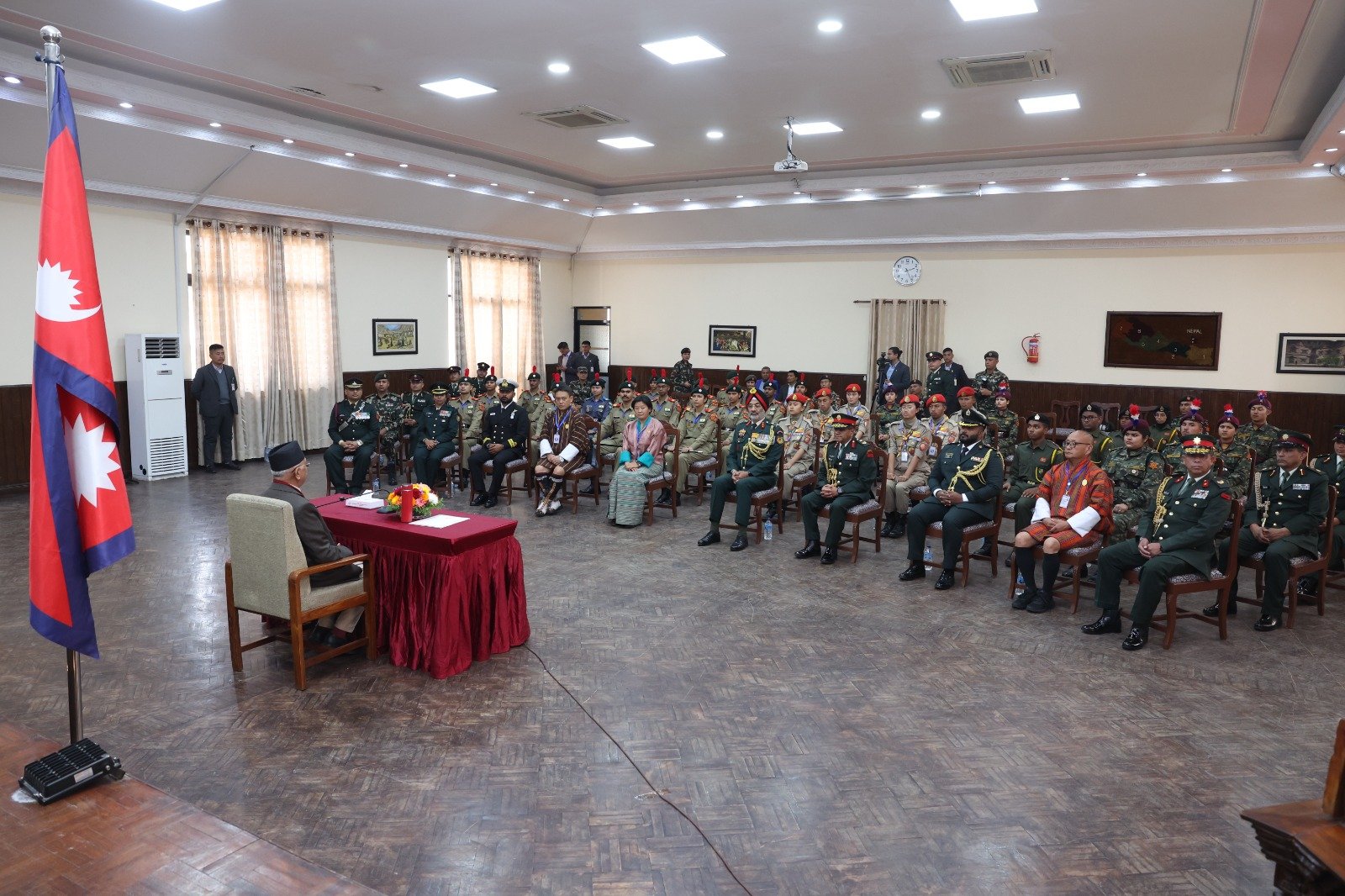   भारत, भूटान र माल्दिभ्सका एनसिसी भ्रमण टोली प्रतिनिधि प्रधानमन्त्री भेट्न बालुवाटारमा