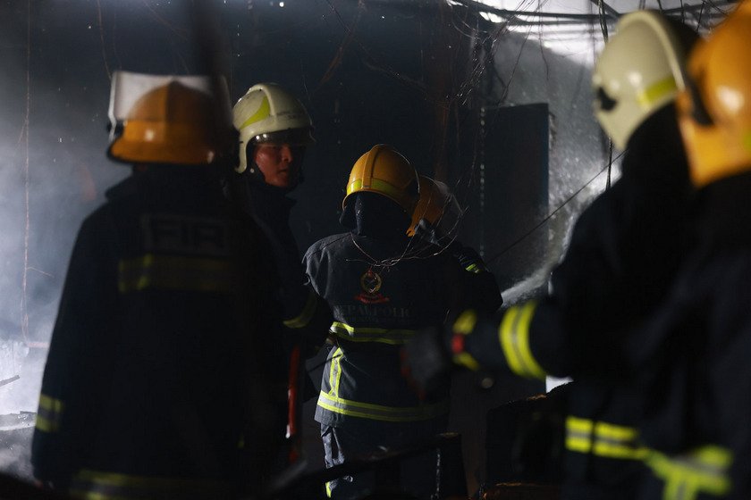 fire at dancebar at Durbarmarg-  Nepal photo library-05