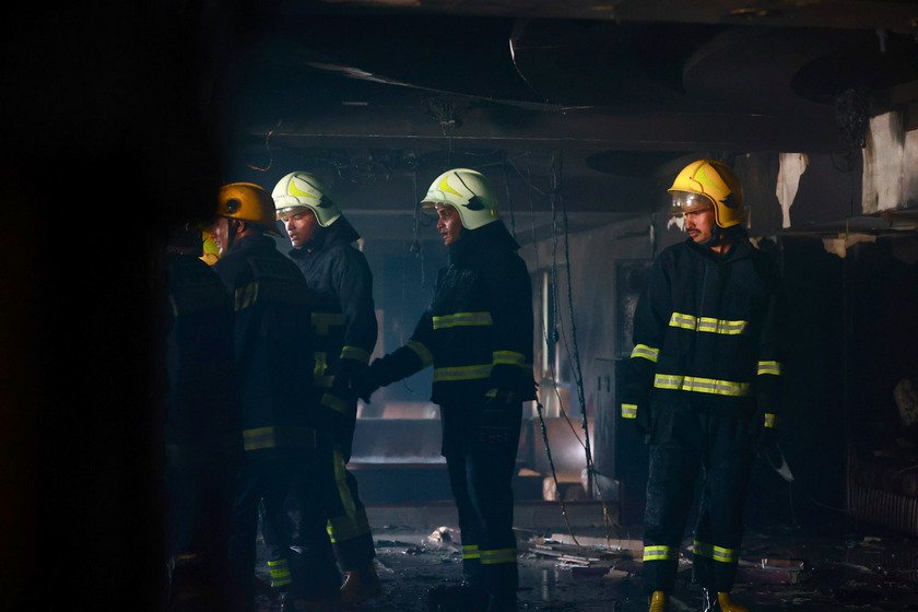 fire at dancebar at Durbarmarg-  Nepal photo library-06