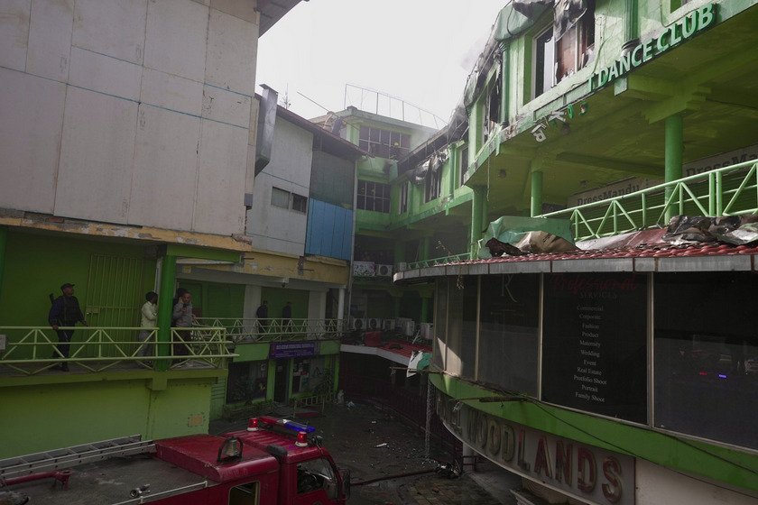 fire at dancebar at Durbarmarg-  Nepal photo library-12