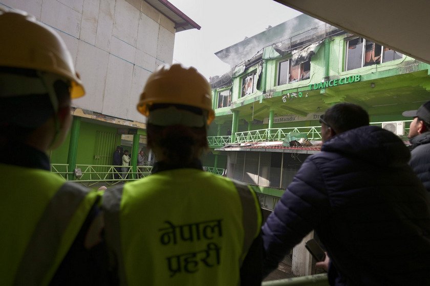 fire at dancebar at Durbarmarg-  Nepal photo library-13