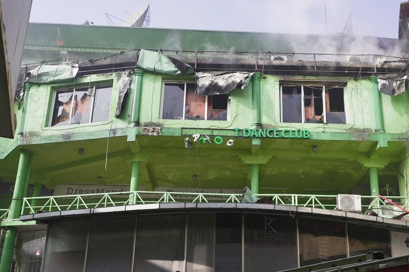 fire at dancebar at Durbarmarg-  Nepal photo library-14