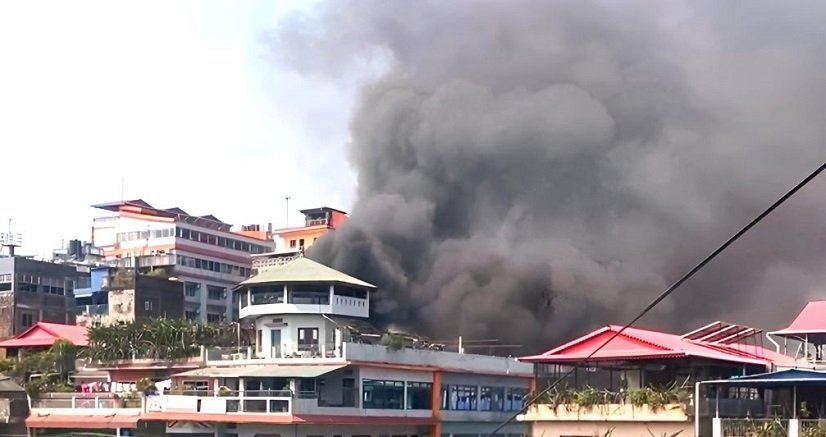 Fire at Itahari Cafe and Ice Cream Parlor Brought Under Control
