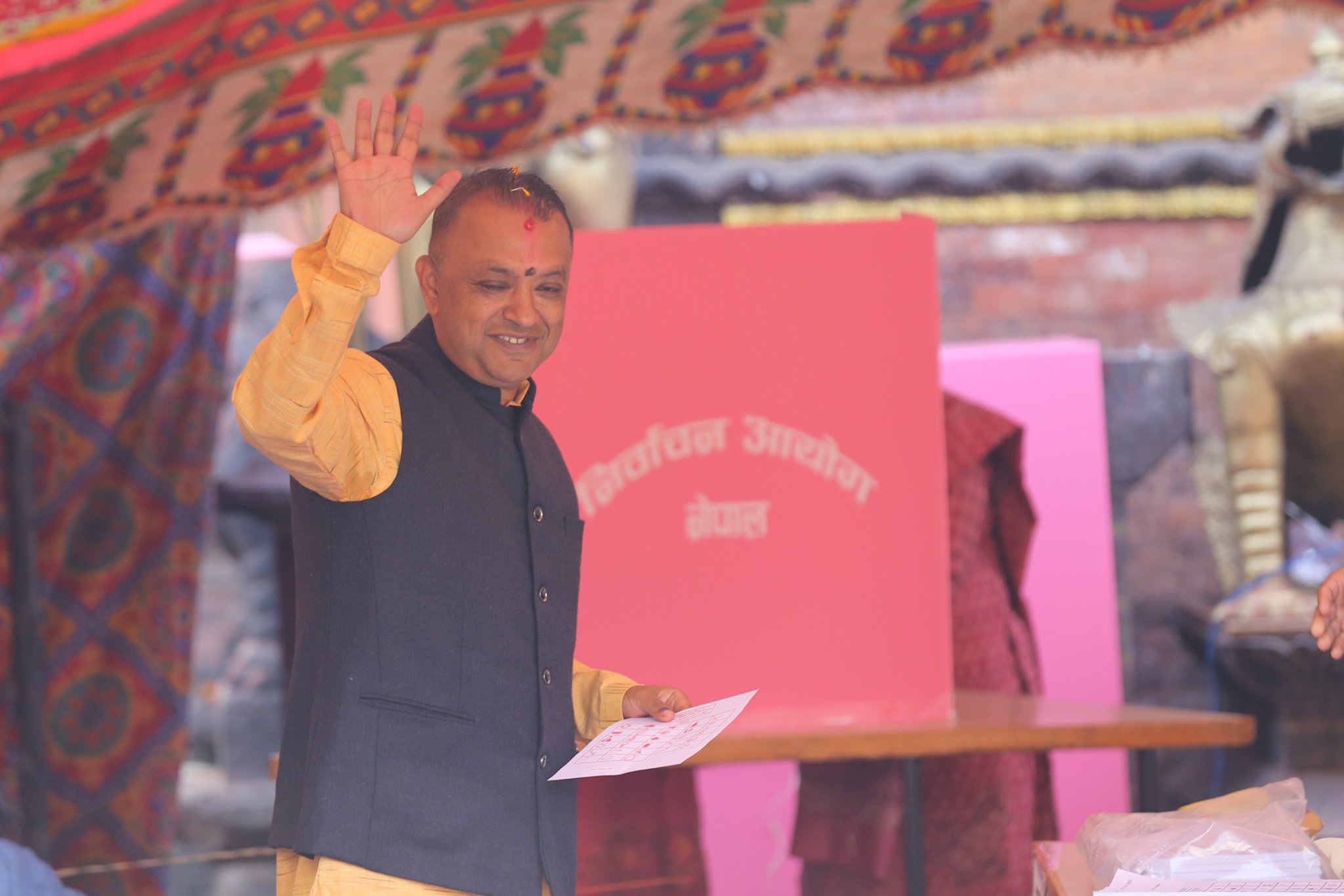 Nepali Congress President Gagan Thapa Casts Vote Amid General Elections