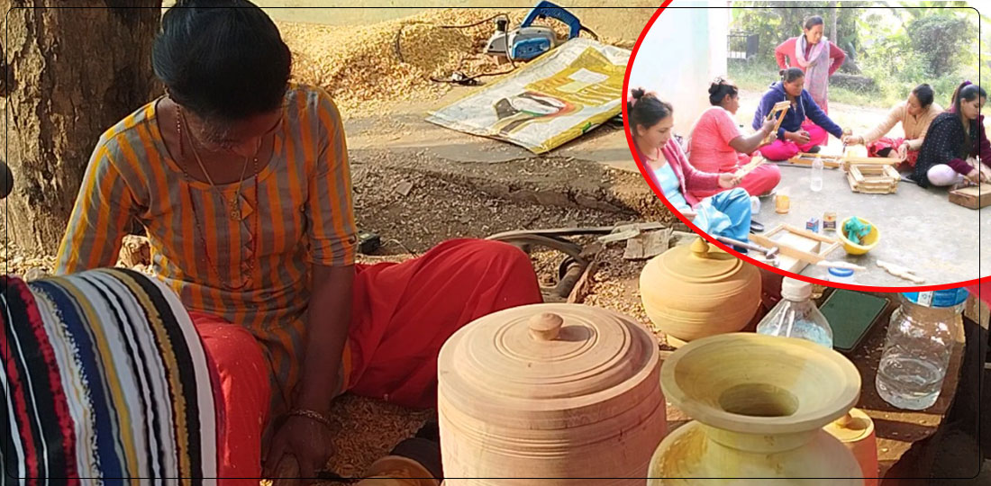   काष्ठकलामा भविष्य कुँद्‍दै मकवानपुरका महिला