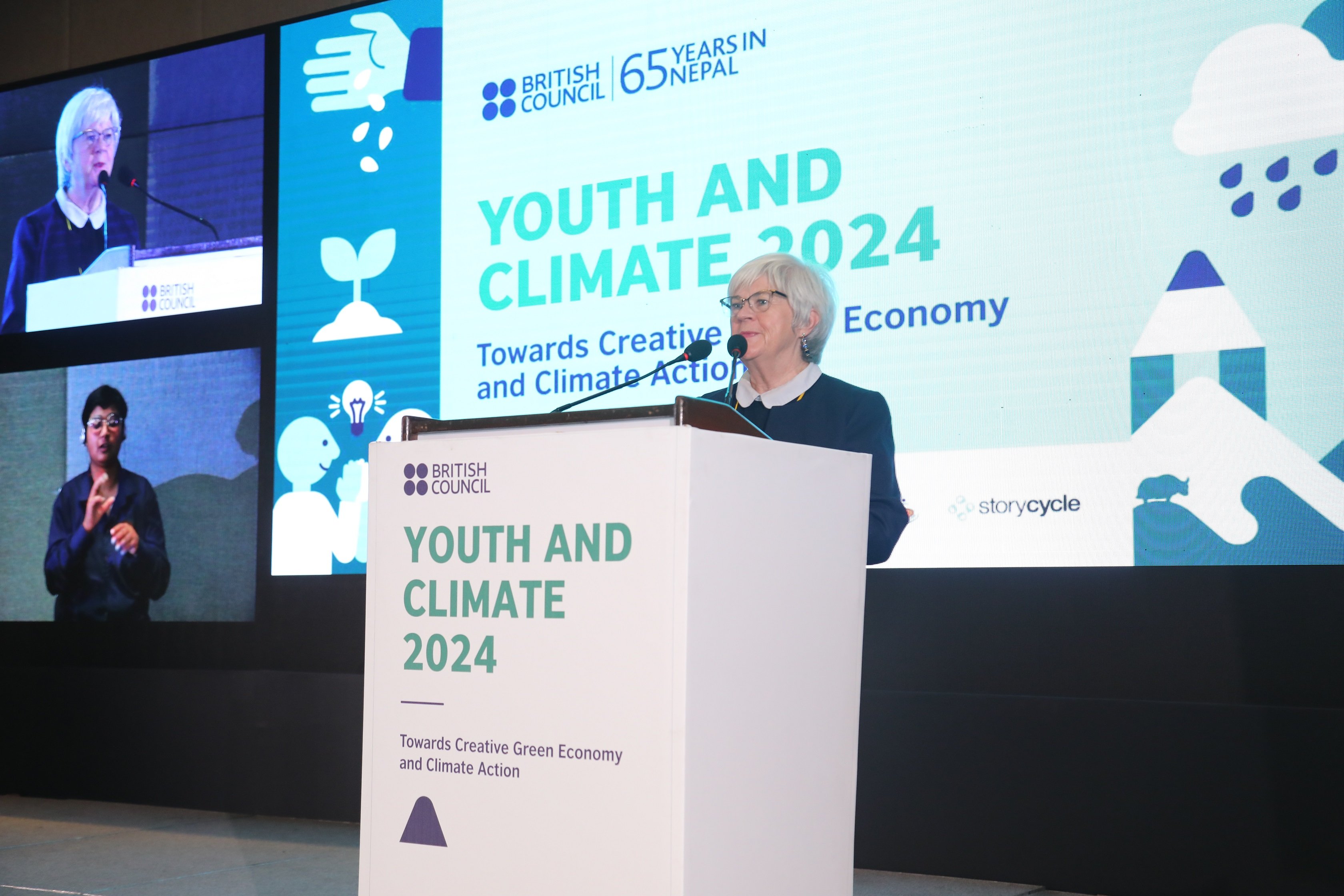 Helen Silvester, Regional Director, South Asia, British Council sharing her opening remarks at the Youth and Climate Symposium 2024