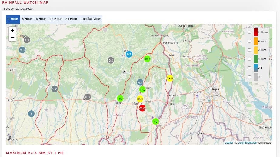 झापामा भारी वर्षा, तटीय क्षेत्रमा सतर्कता अपनाउन आग्रह