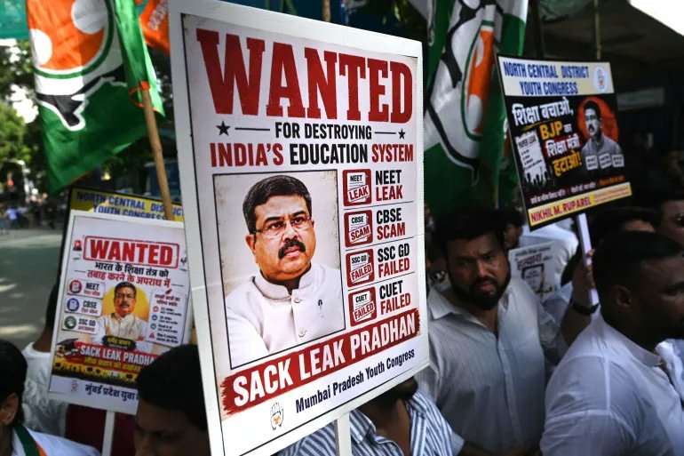 India's 'Kakaroch' Movement Demands Education Minister Dharmendra Pradhan's Resignation Amidst Protests
