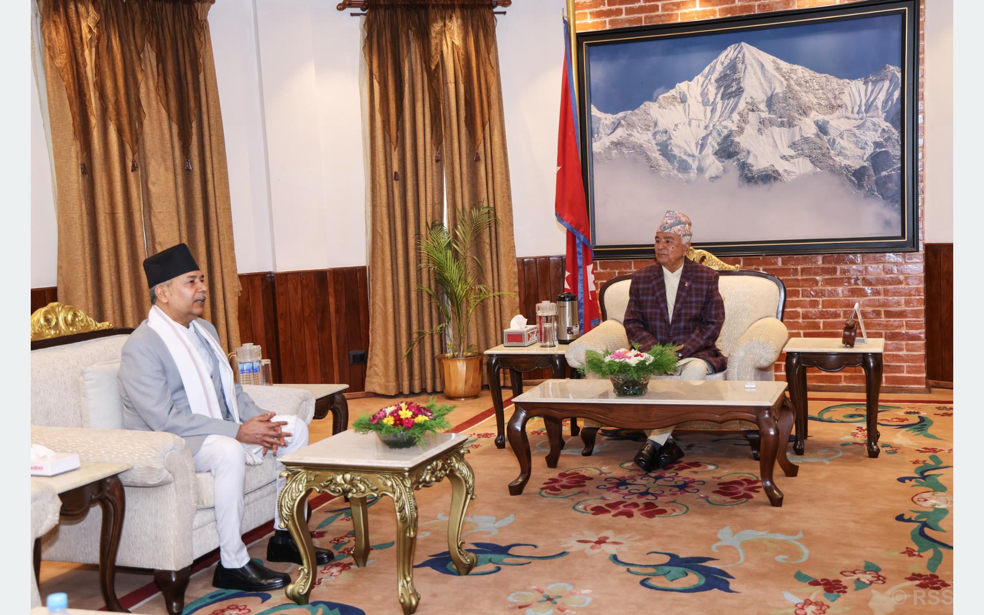 President Paudel Meets Vice President Yadav