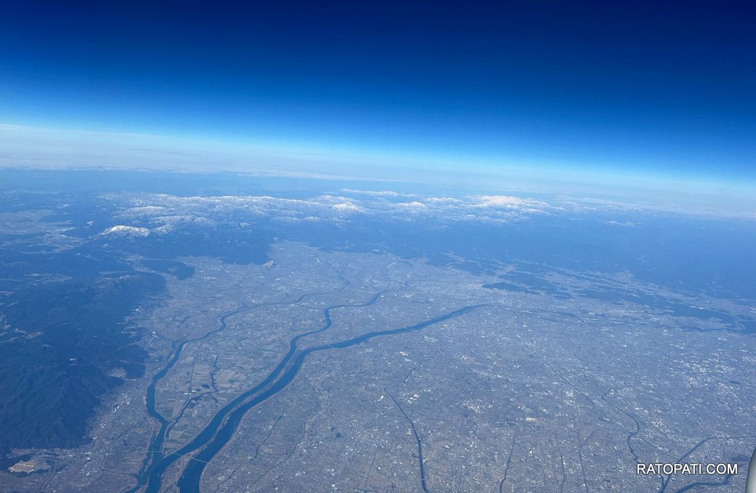 नेपाल एयरलाइन्सबाट देखिएको जापानको दृश्य, तस्बिरहरू
