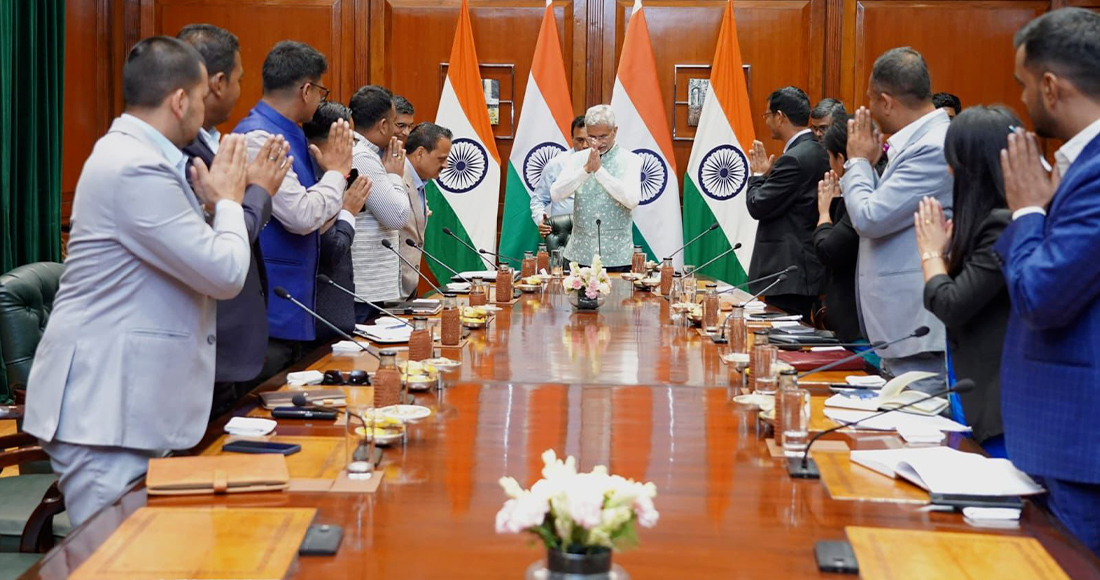  नेपाली प्रतिनिधिमण्डलसँग भारतीय विदेशमन्त्रीले गरे जलविद्युतदेखि सीमा सुरक्षासम्मका मुद्दामा छलफल