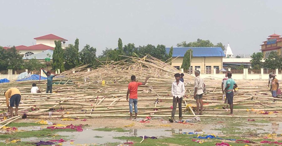 हुरीबतासले भत्कायो जसपा नेपालको मञ्च, नयाँ बनाउन कलकत्ताबाट मगाइयो कालिगड