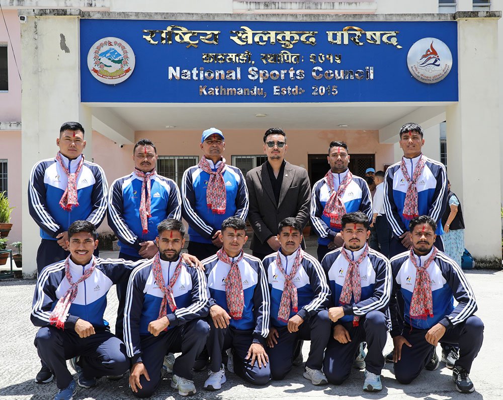 Nepali Men's Kabaddi Team Departs for India for Asian Games Preparation