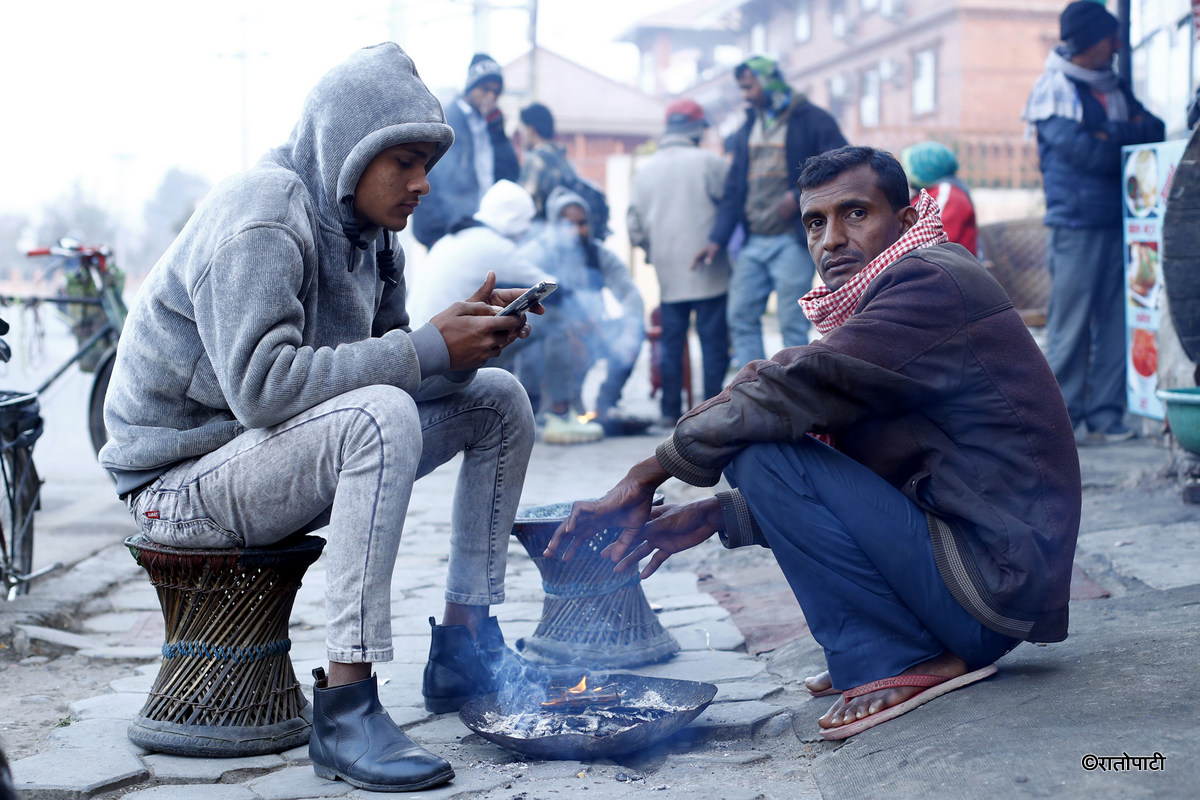 काठमाडौँमा जाडो बढेपछि...