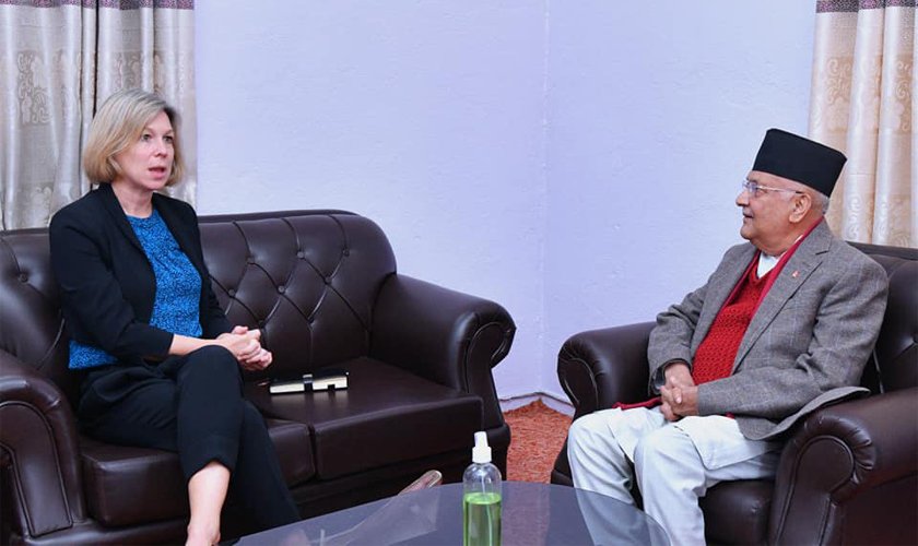 अध्यक्ष ओलीसँग बेलायती राजदूत काथ्रिनको भेटवार्ता