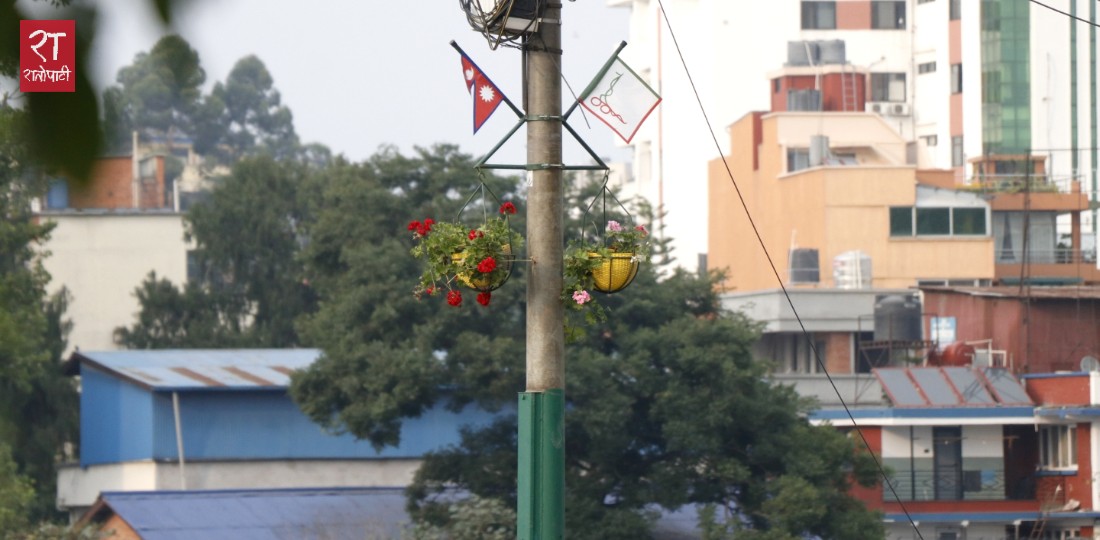   ललितपुर महानगरका मुख्य सडकमा झन्डा र फूलसहित सौन्दर्यकरण (तस्बिरहरु)