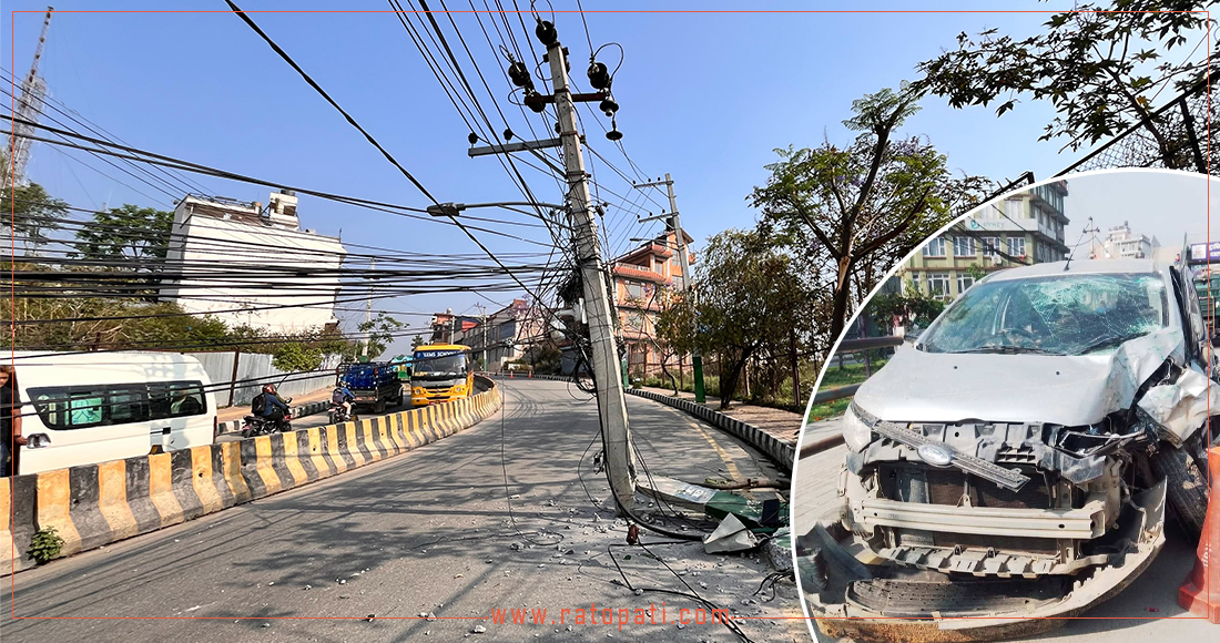 बिजुलीको पोलमा कार ठोक्किएपछि...