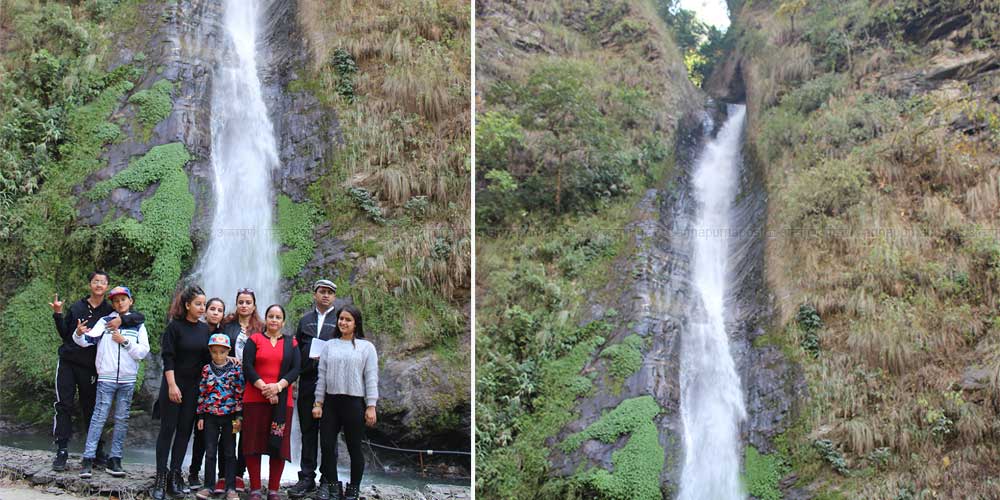 गर्मी बढेपछि महभिर झरनामा पर्यटकको घुइँचो
