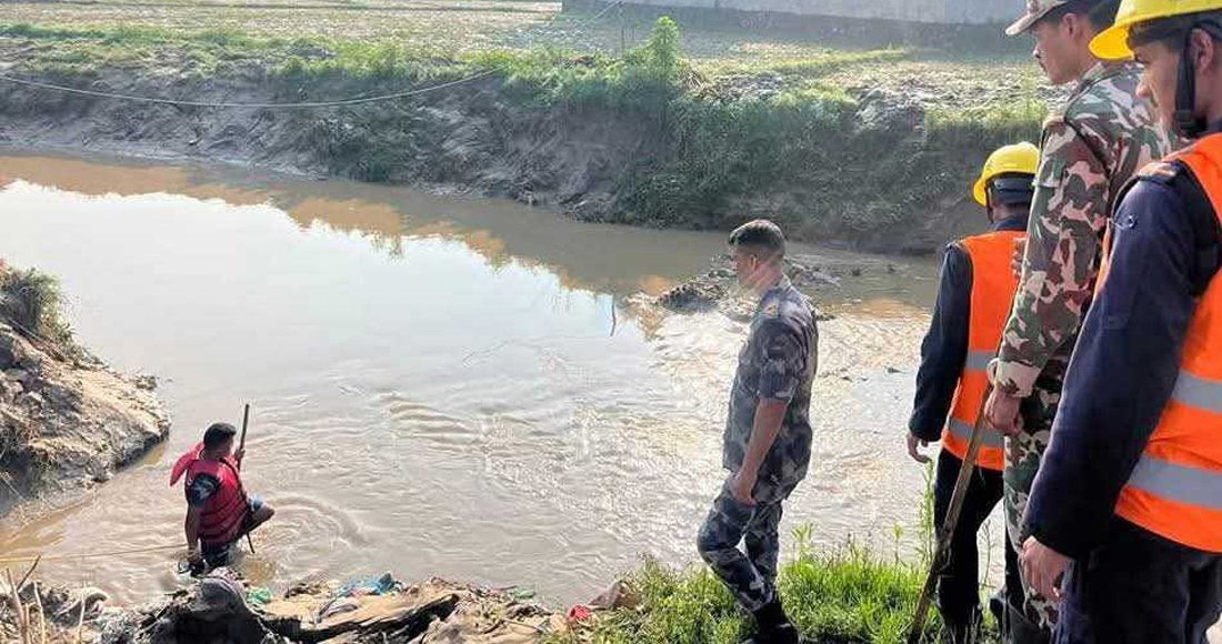 पनौतीमा बाढीमा बगेकी महिलाको खोजी कार्य जारी