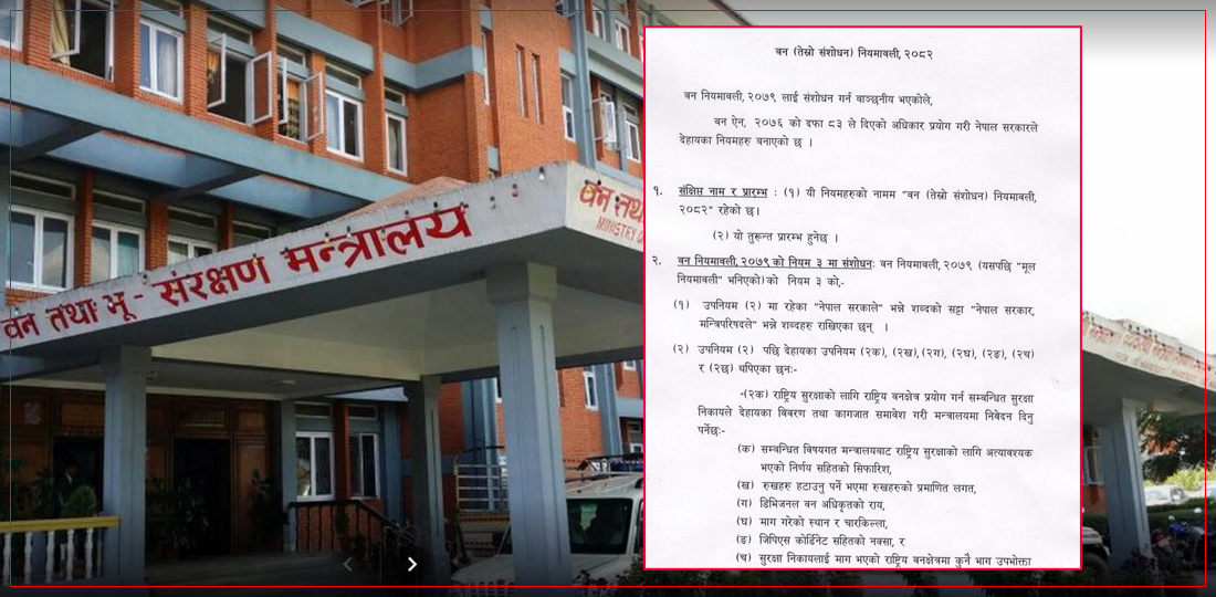   वन नियमावली संशोधन मस्यौदा: खानी उद्योगलाई सहज, वन संरक्षणमा जोखिम