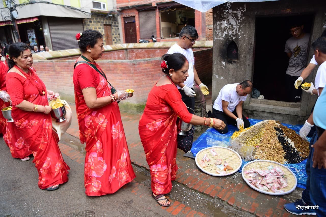 मत्या पर्वको अन्तिम दिन पाटनमा गणेशको पूजा