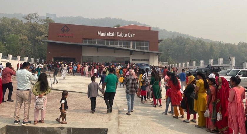   मौलाकाली केबलकार सञ्चालनमा, पाँच मिनटमै मन्दिर पुग्न सकिने