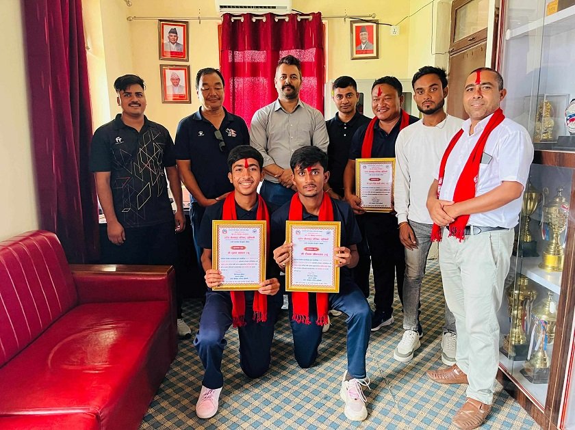   एसीसी यु–१६ कपका विजेता खेलाडी र प्रशिक्षकलाई नगदसहित सम्मान