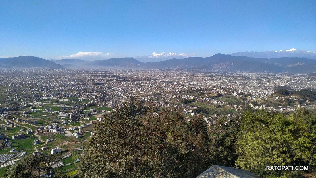 Mountain seen from ktm valley_Nepal photo library2