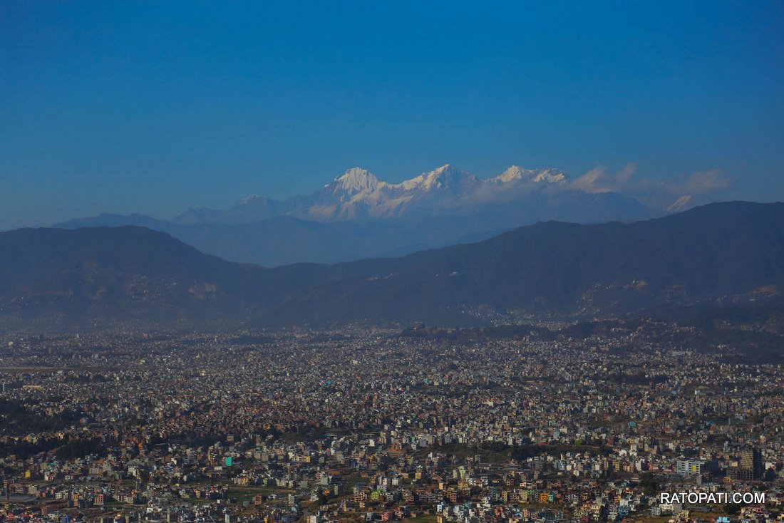 Mountain seen from ktm valley_Nepal photo library6