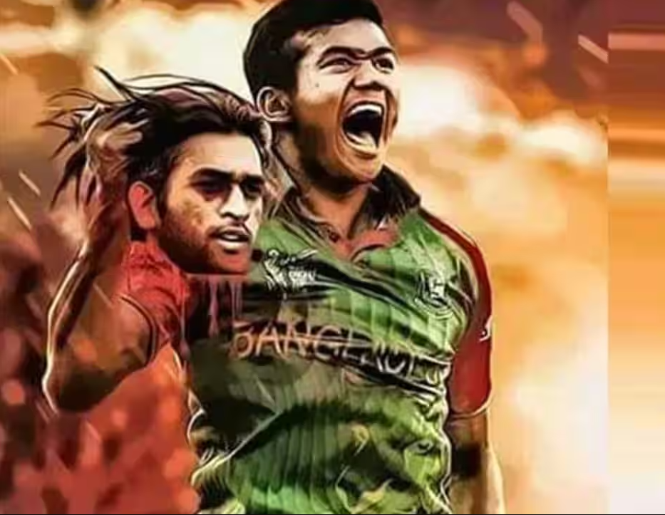 MS Dhoni vs Taskin Ahmed