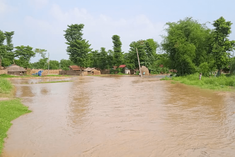 माईखोलाको बाढी बस्ती पस्यो, सुगाबथानका २२ घर डुबानमा