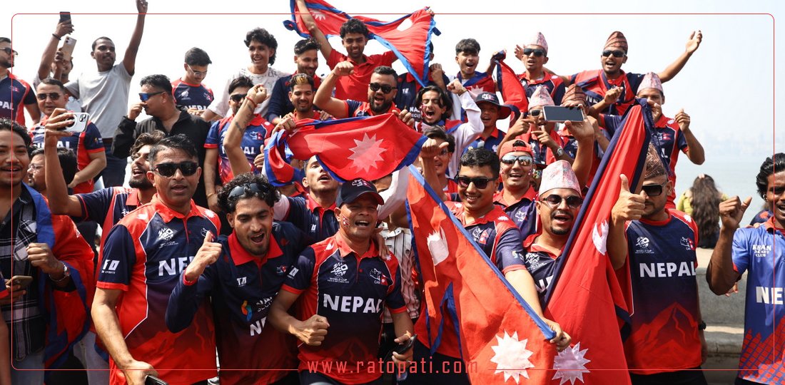   खेल सुरु हुनुअगावै स्टेडियम पुगे नेपाली समर्थक, तस्बिरहरू
