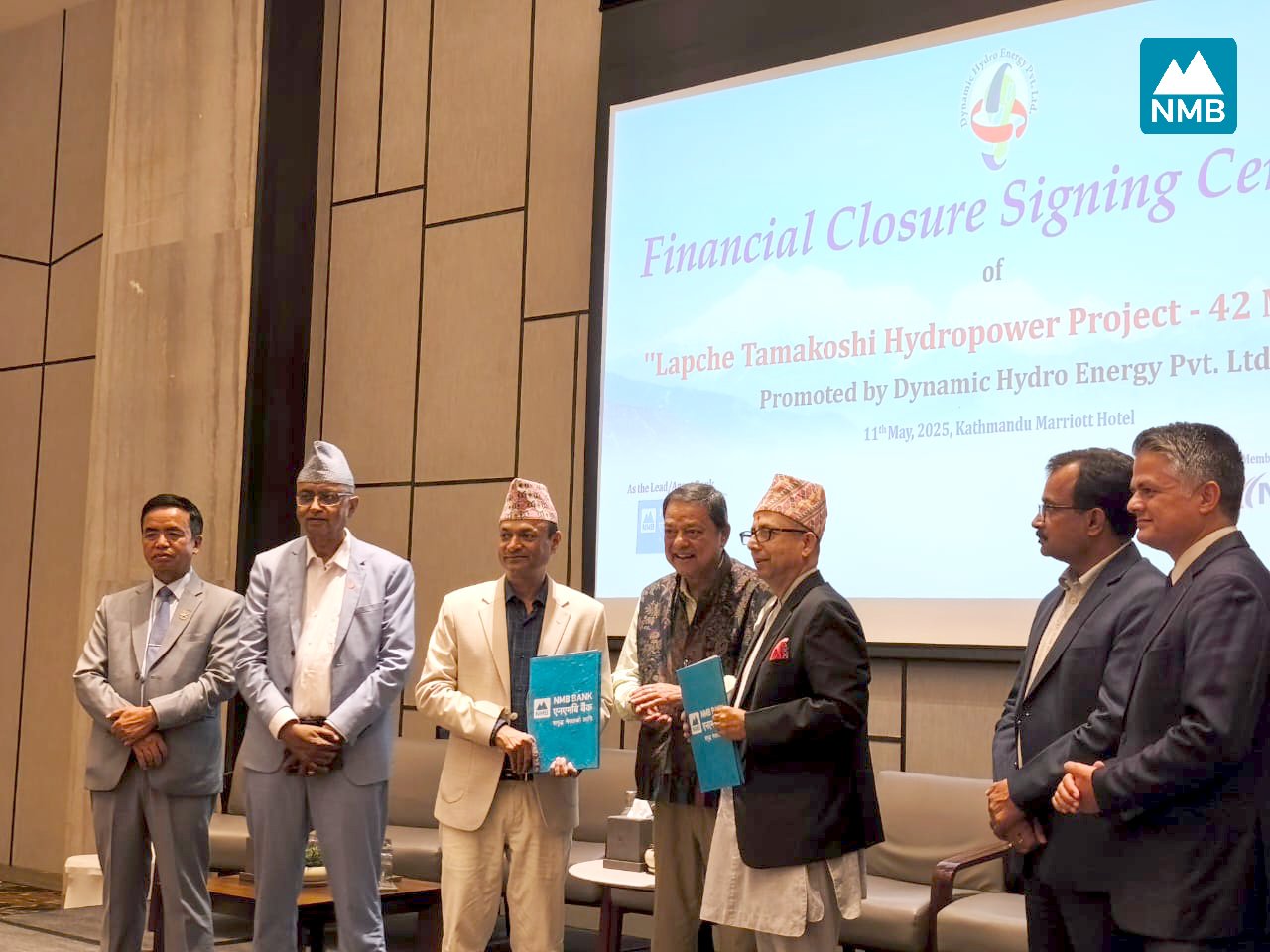 लाप्चे तामाकोशी जलविद्युत आयोजनामा एनएमबि बैंकको नेतृत्वमा ५ अर्ब २५ करोड लगानी
