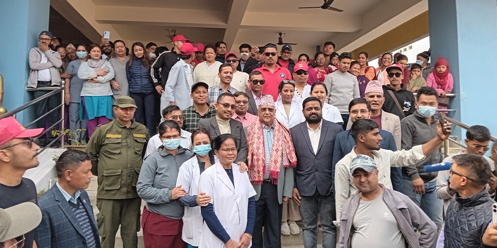 Election Campaign Sparks Controversy as KP Oli's Visit Allegedly Disrupts Services at Jhapa Hospital