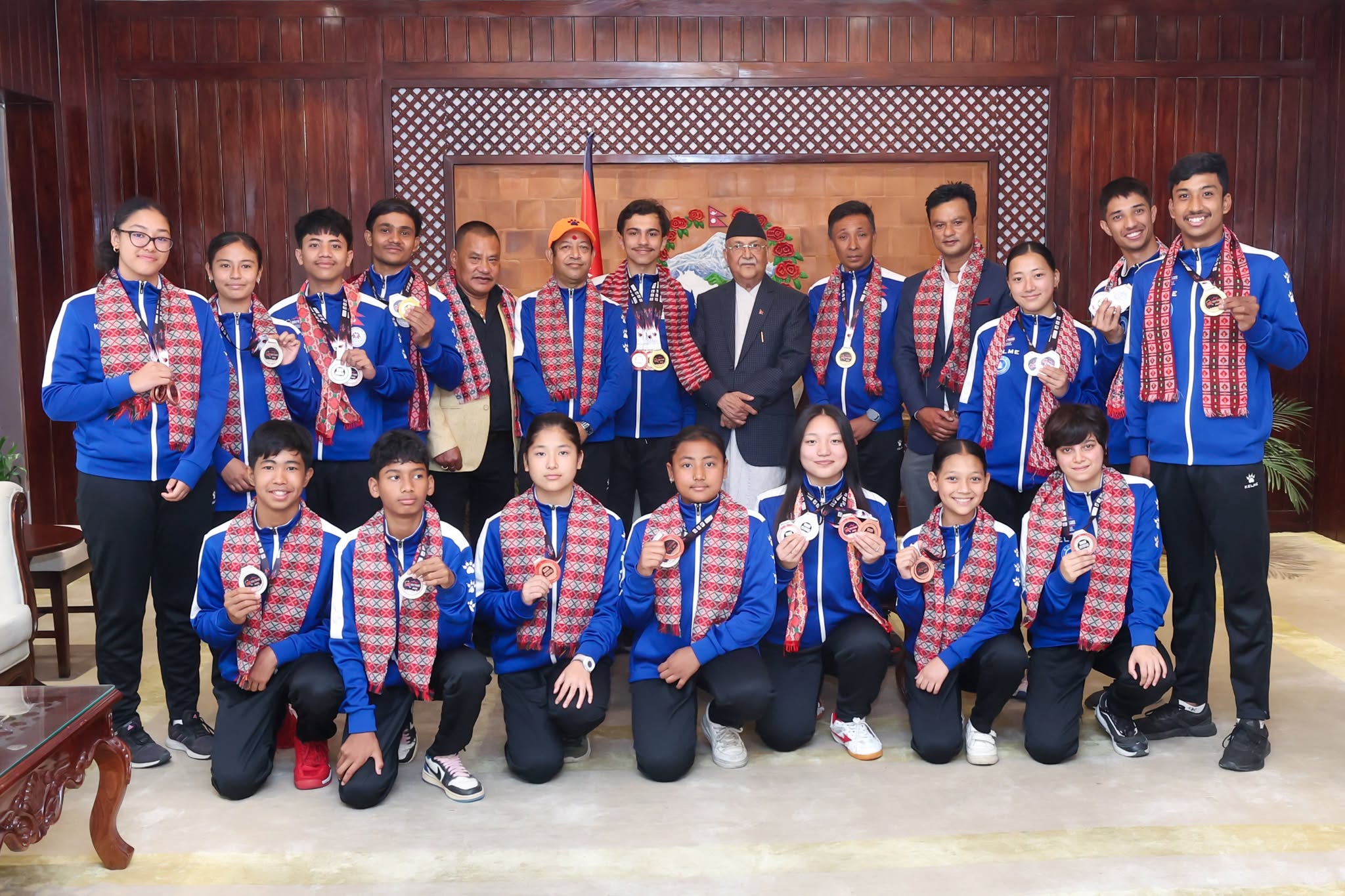 दक्षिण एसियाली युथ टेबल टेनिस प्रतियोगिताका विजेता खेलाडीलाई प्रधानमन्त्रीले दिए बधाई