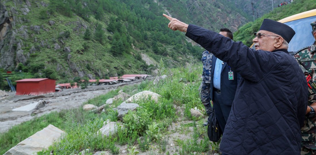   प्रधानमन्त्री ओलीले गरे रसुवा र नुवाकोटको बाढी प्रभावित क्षेत्रको अवलोकन