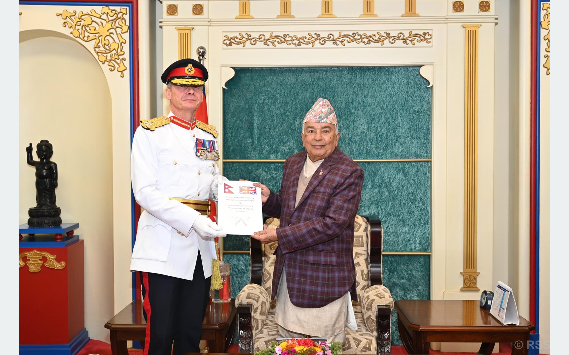 President Paudel Receives Annual Report from Gurkha Brigade, Discusses Nepal-UK Ties