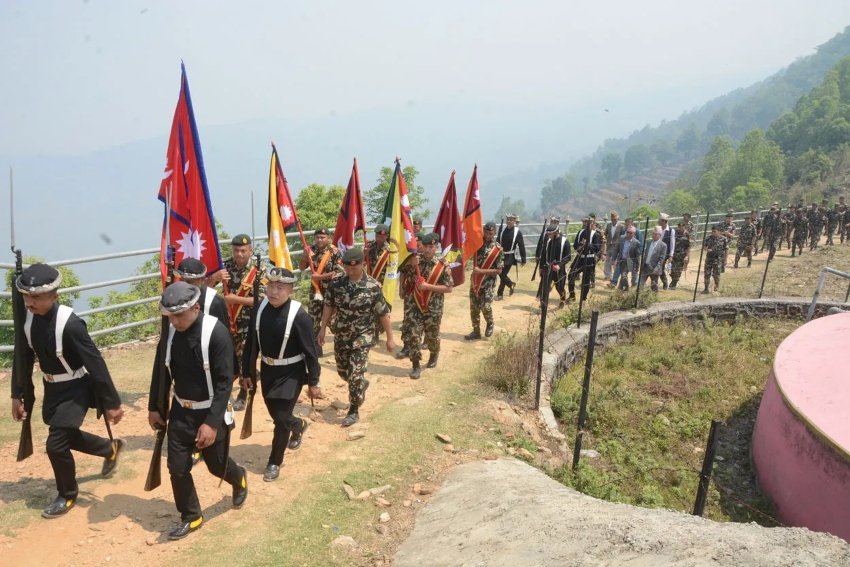 गोरखा–जितगढी पदयात्रा : सेनाको टोली पाल्पा पुग्याे