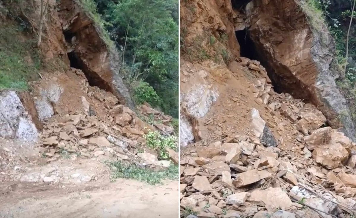अछामको रामारोशन सडक खण्डमा सुख्खा पहिरो, सडक अवरुद्ध