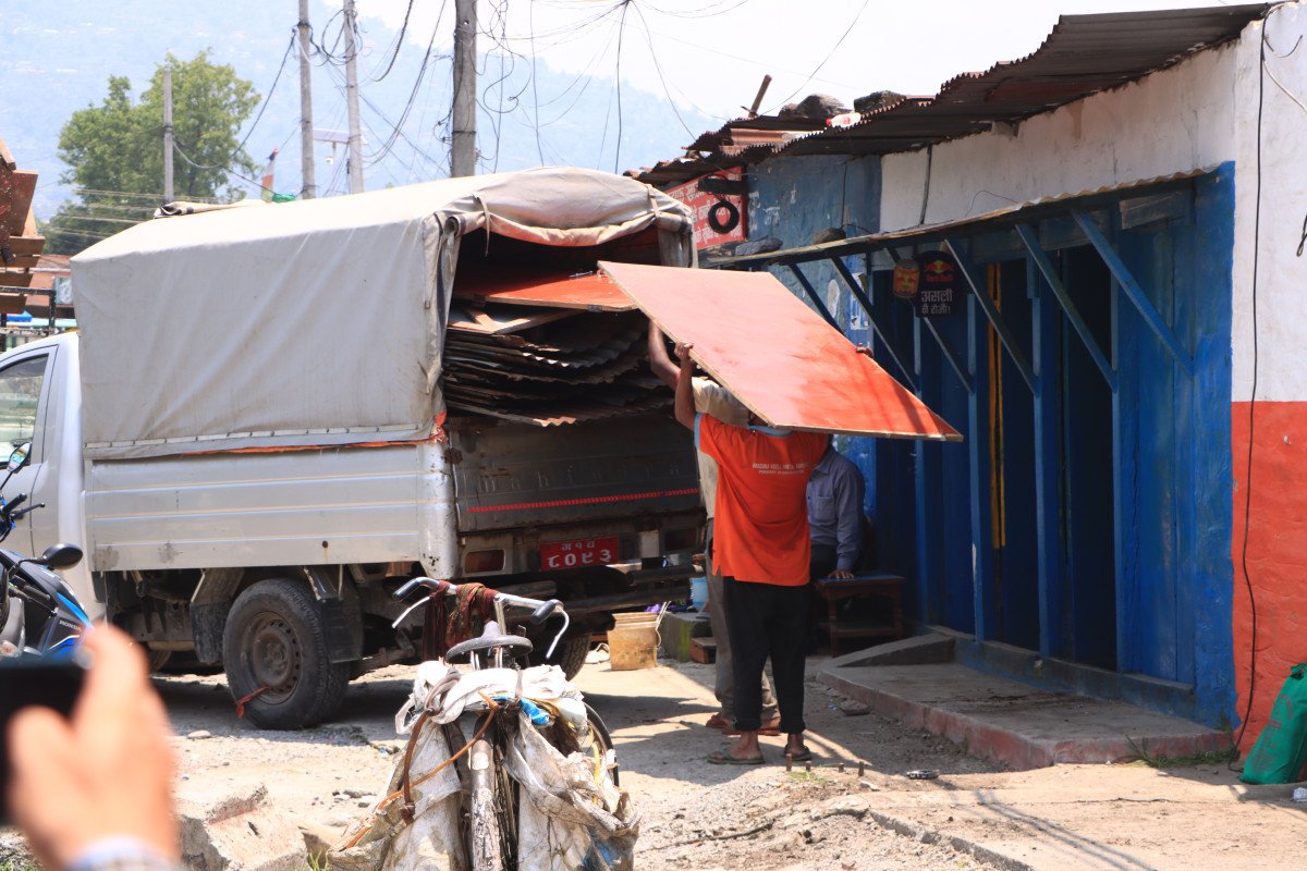 Pokhara Buspark Area Encroachments Removed by Locals