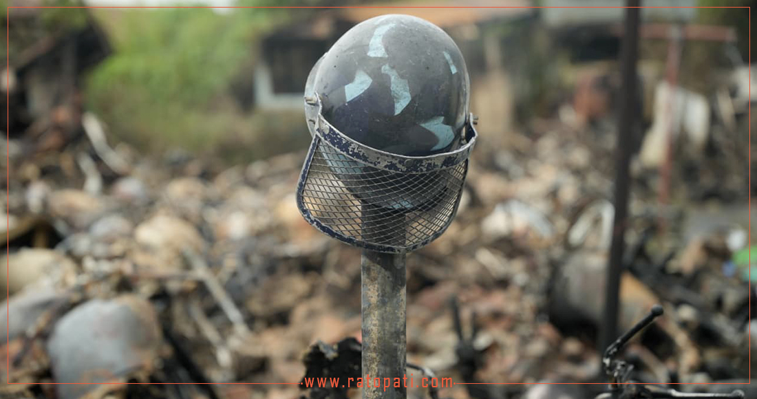  भग्नावशेषमा परिणत भयो भक्तपुर प्रहरी कार्यालय