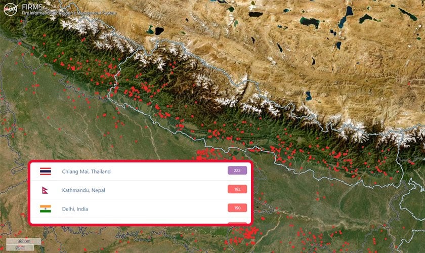 डढेलो बढेसँगै काठमाडौँको वायु प्रदूषण उच्च