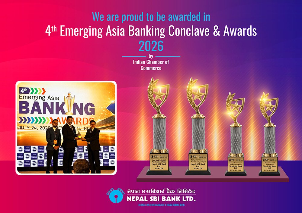 Nepal SBI Bank Limited Honored with Four International Awards