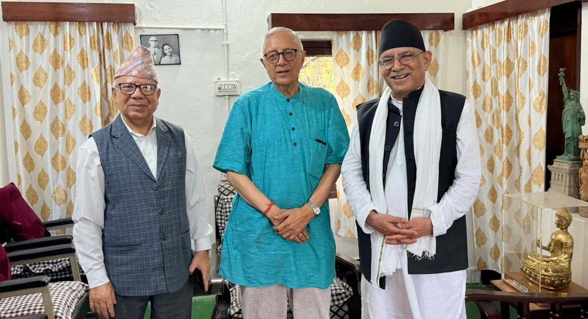 Prachanda and Nepal Meet Shekhar Koirala