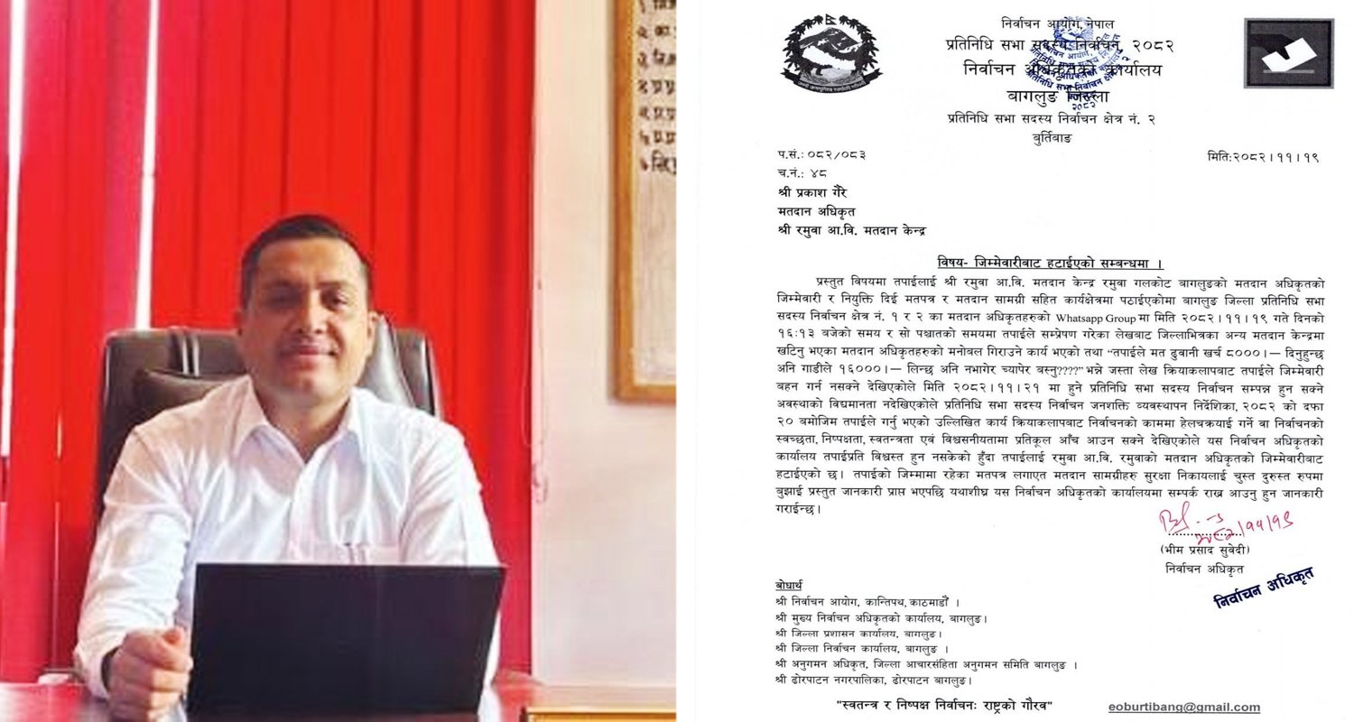 Polling Officer Removed in Baglung Over Inappropriate Remarks on WhatsApp Group