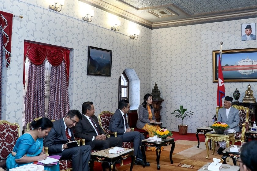 राष्ट्रपति पौडेलसँग श्रीलङ्काका परराष्ट्रमन्त्रीको शिष्टाचार भेट