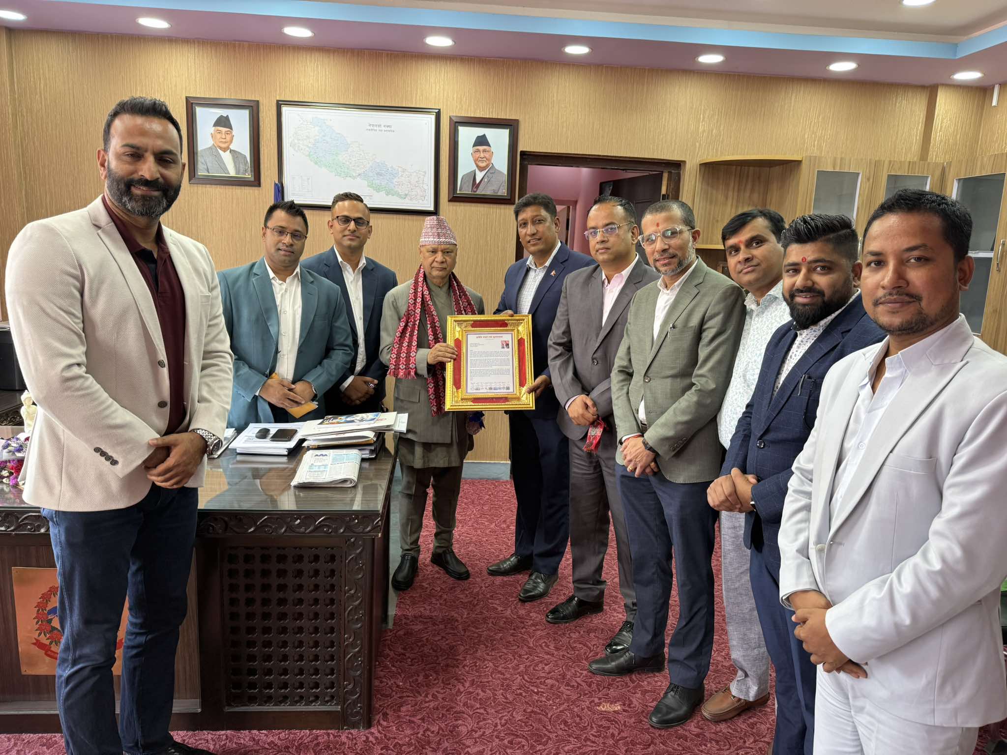 दक्षिण कोरियामा एनओसी खोल्न माग गर्दै शिक्षामन्त्रीलाई ज्ञापनपत्र