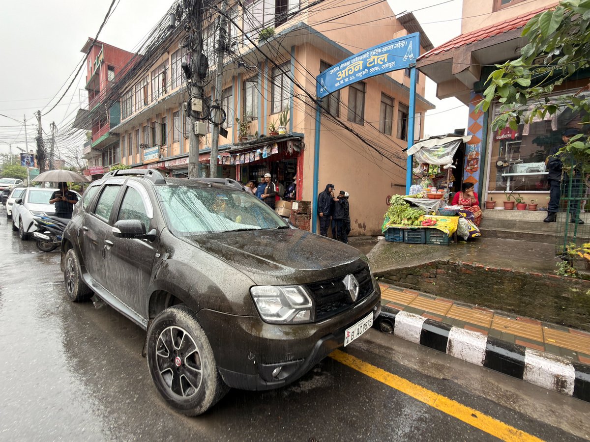 Road side parking -Nepal photo library-4