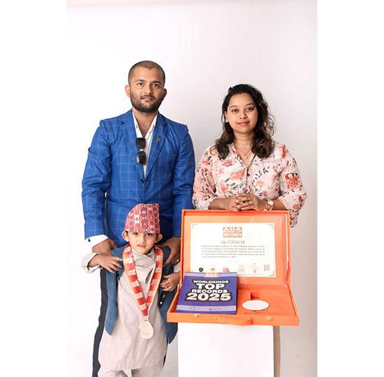 अक्षतराज पौडेलको नाममा लेखियो सबैभन्दा कम उमेरमा मादल बजाउने कीर्तिमान